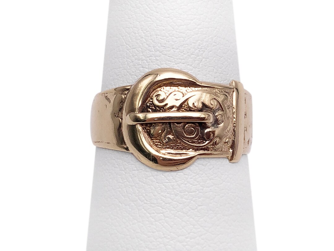 Vintage Belt Buckle Ring 9ct Yellow Gold 1972 London 3.13g Etsy