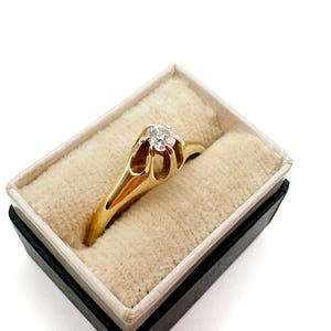 Antique 14k Gold Ring Mine Cut Diamond