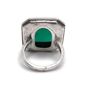 Art Deco Sterling Ring Krysopras Markasit bild 5