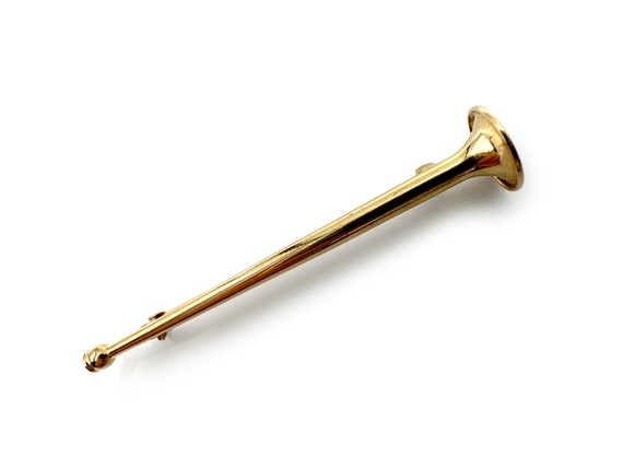 Antique 14k Gold Horn Pin