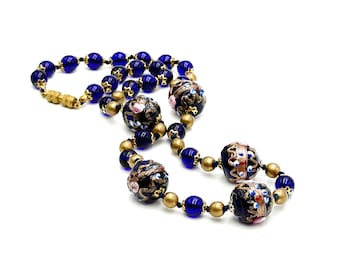 Collier Perles Vénitiennes Murano Pour Mariage - Perles Verre 12.5 Mm - Style Nœud - Occasion