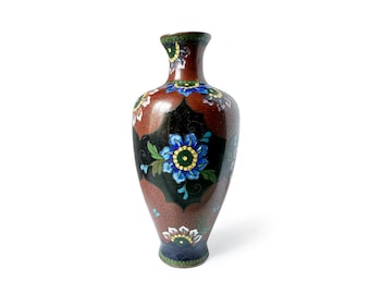 RESERVED - Japanese Meiji era cloisonne vase, flowering tree