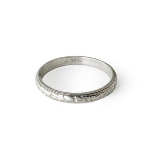 Art Deco 18K White Gold Band image 3