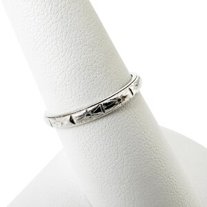 Art Deco 18K White Gold Band image 2