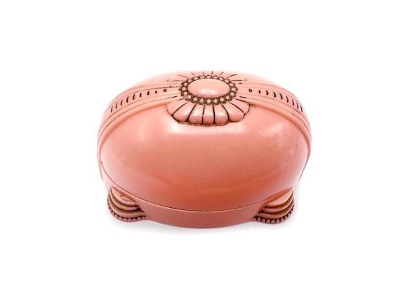 Retro Ring Box Pink Plastic Egg - image 1