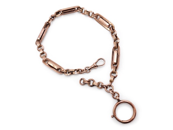 Antique 9k Rose Gold Watch Chain