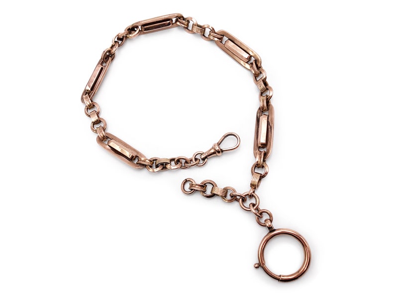 Antique 9k Rose Gold Watch Chain image 1