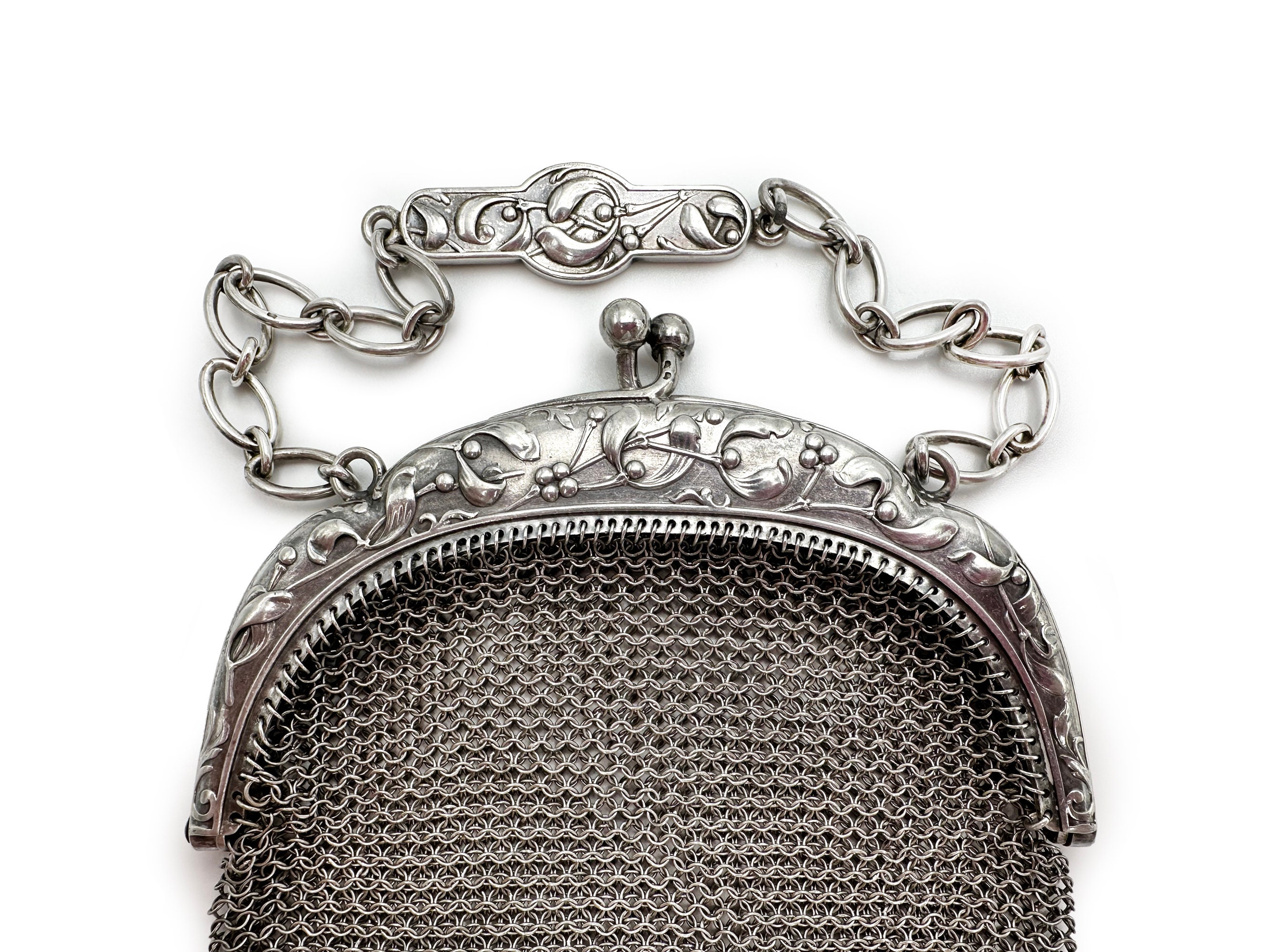 Antique Silver Mesh Purse Art Nouveau Mistletoe Made in France Etsy Ireland