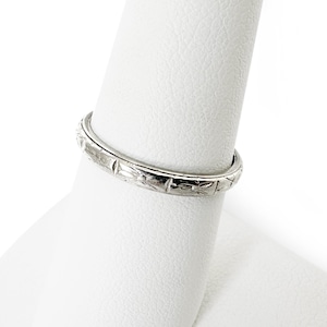 Art Deco 18K White Gold Band image 1