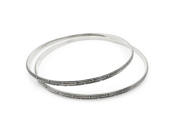 Sterling Silver Felch Co Bangle Slim Pair - image 1