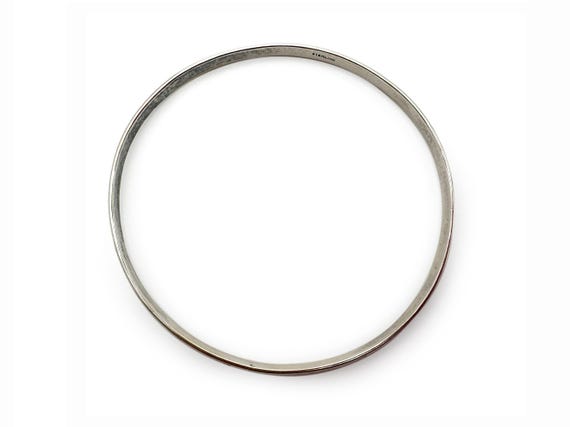 Vintage Sterling Bangle Leaf Pattern - image 2