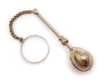 Victorian Handkerchief Holder 14k Gold Unique Charm Pendant 3.82g