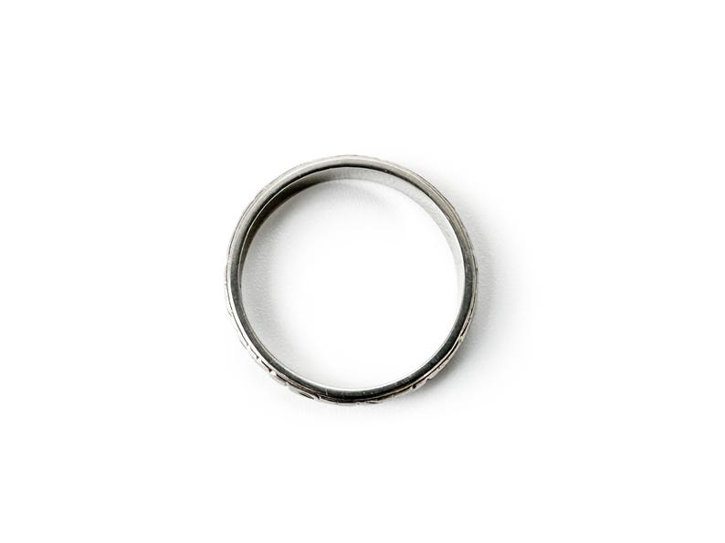 Art Deco 18K White Gold Band image 4