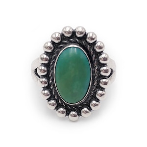 Vintage Turquoise Sterling Ring 5.39g Size 5.75