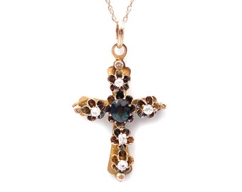 Late 18th Century French Rose Cut Diamond Cross Pendant | Silver & High ...