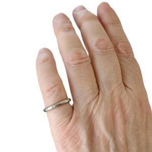 Art Deco 18K White Gold Band image 5
