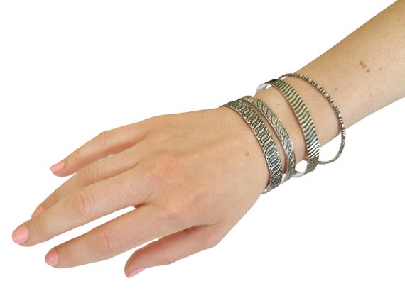 Sterling Silver Bangle Stack of Four - image 2