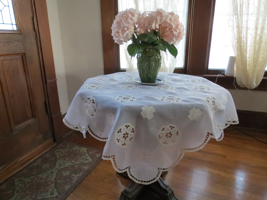 Enchanting Vintage White Square Sheer Ribbon/battenburg Lace and ...