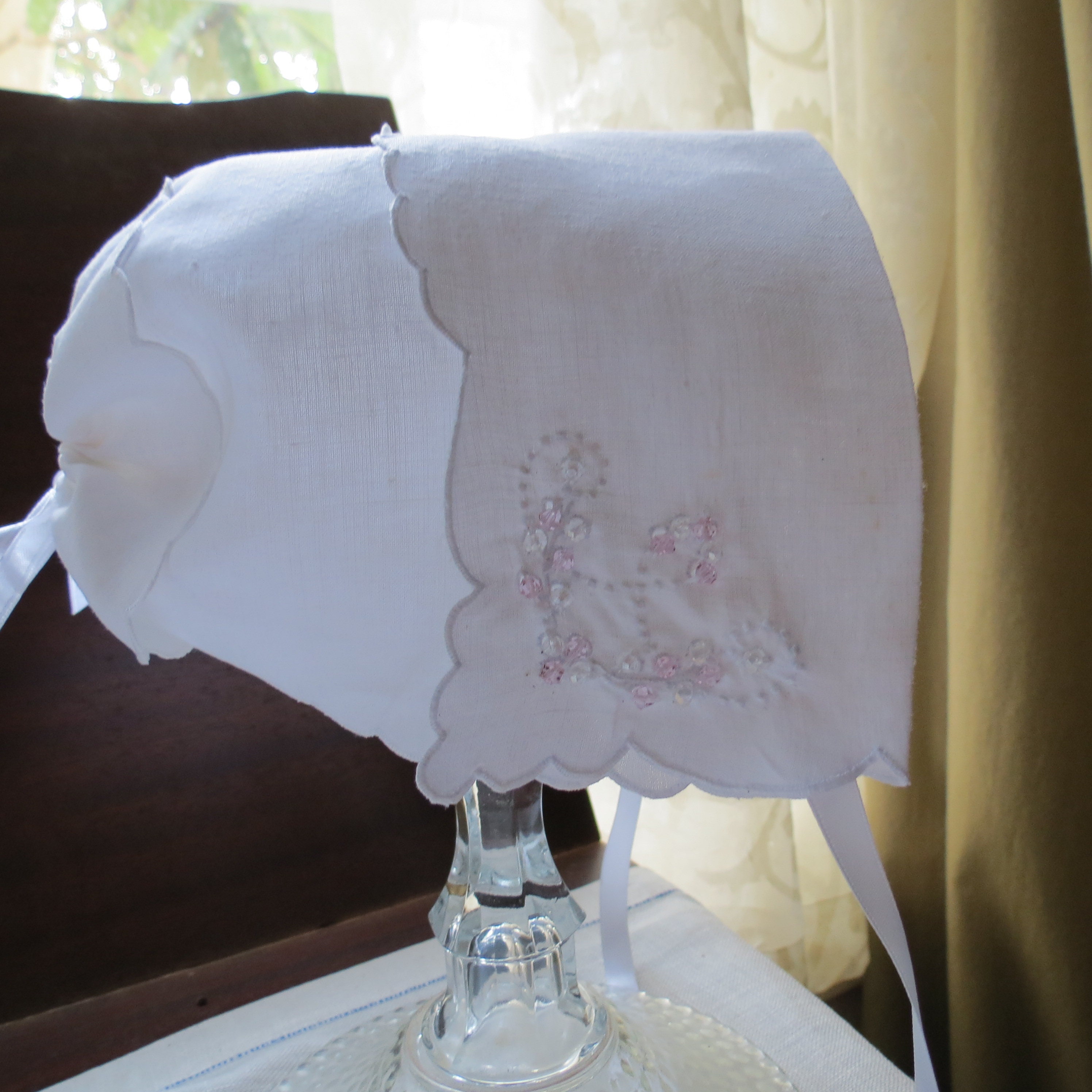 Babys Bonnet Keepsake Brides Hankie Baby Gifts