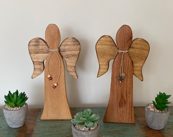 Wood Angel; Christmas decoration, angel with wings; angel decor