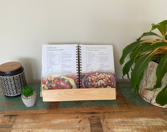 Kochbuchständer aus Holz; Zeitschriftenhalter; Rezeptständer, Rezeptbuchhalter, Geschenk für den Koch; iPad Ständer