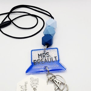 Laptop Lanyard - Tech Lanyard - Computer Lanyard - Trendy Lanyard - Silicone Bead Lanyard - Personalized Lanyard - Teacher Appreciation