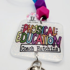 Physical Education Teacher Lanyard - PE Teacher Lanyard - Trendy Lanyard - Silicone Bead Lanyard - Personalized Lanyard Teacher Appreciation