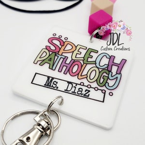 Speech Pathology Lanyard - SP Lanyard-  Cute lanyard - Trendy Lanyard Silicone Bead Lanyard - Personalized Lanyard - Teacher