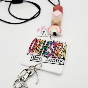 Orchestra Teacher Lanyard: Personalized Acrylic ID Badge