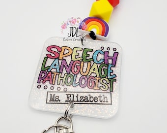 Speech Language Pathologist Lanyard - SLP Lanyard-  Cute SLP lanyard - Trendy Lanyard Silicone Bead Lanyard - Personalized Lanyard - Teacher