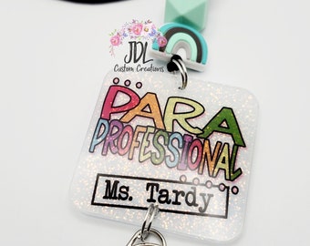 Paraprofessional Lanyard - Parapro Lanyard - Para Lanyard - Trendy lanyard - Silicone Bead Lanyard - Personalized Lanyard - Teacher Gift