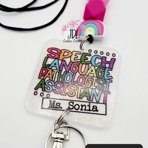 Speech Language Pathologist Assistant Lanyard - SLPA Lanyard - Trendy lanyard - Silicone Bead Lanyard - Personalized Lanyard - Teacher Gift