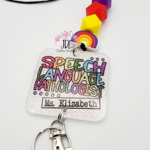 Speech Language Pathologist Lanyard - SLP Lanyard-  Cute SLP lanyard - Trendy Lanyard Silicone Bead Lanyard - Personalized Lanyard - Teacher
