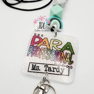 Paraprofessional Lanyard - Parapro Lanyard - Para Lanyard - Trendy lanyard - Silicone Bead Lanyard - Personalized Lanyard - Teacher Gift