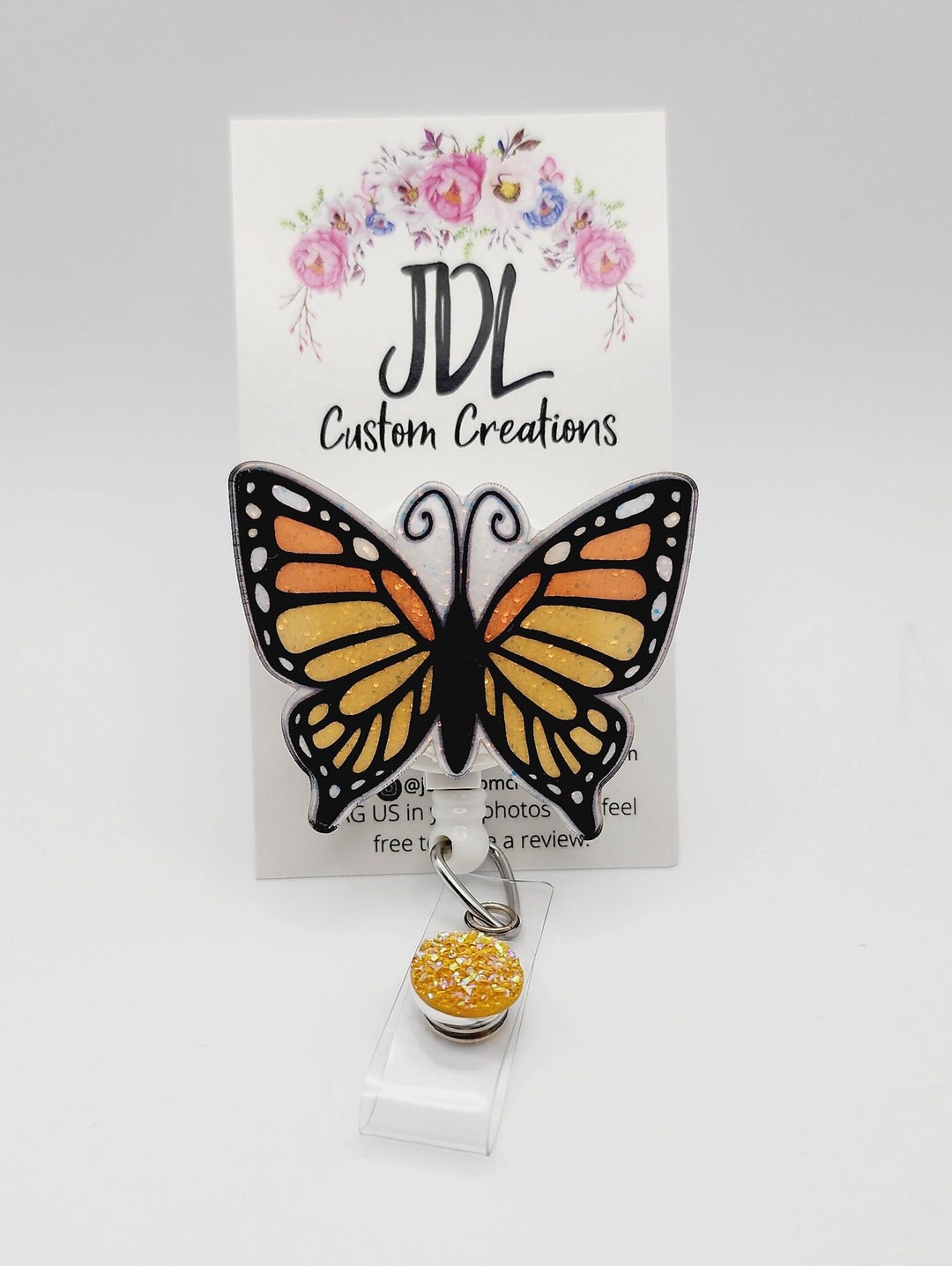 Butterfly Badge Reel Butterfly ID Badge Reel Monarch Butterfly Badge Reel  Nurse Cute Butterfly Badge Reel Fun Badge Reel 