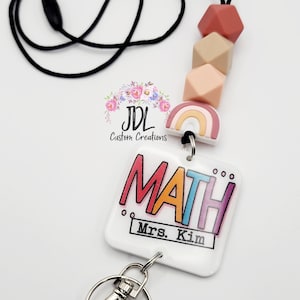 Math Teacher Lanyard - Cute Math Teacher Lanyard - Trendy Lanyard - Teacher Lanyard - Personalized Lanyard - Cute Gift
