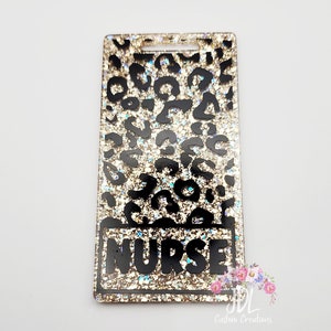 Leopard Print Badge Buddy | Personalized Custom Badge Buddies | Glitter Badge Buddies | Nurse Medical Badge Buddy | Cute Badge Buddies