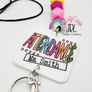 Attendance Lanyard - Cute Attendance Lanyard - Trendy Lanyard - Silicone Bead Lanyard - Personalized Lanyard - Staff Appreciation