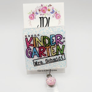 Grade Teacher Badge Reel -  Kinder First Second Third Fourth Fifth Teacher Badge Reel - Trendy Badge Reel  Teacher&#39;s Gift -