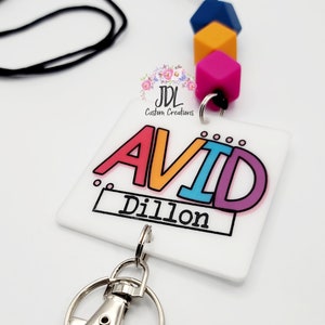 AVID Teacher Lanyard - Advancement Via Individual Determination Teacher Lanyard - Cute lanyard - Silicone Bead Lanyard -Personalized Lanyard