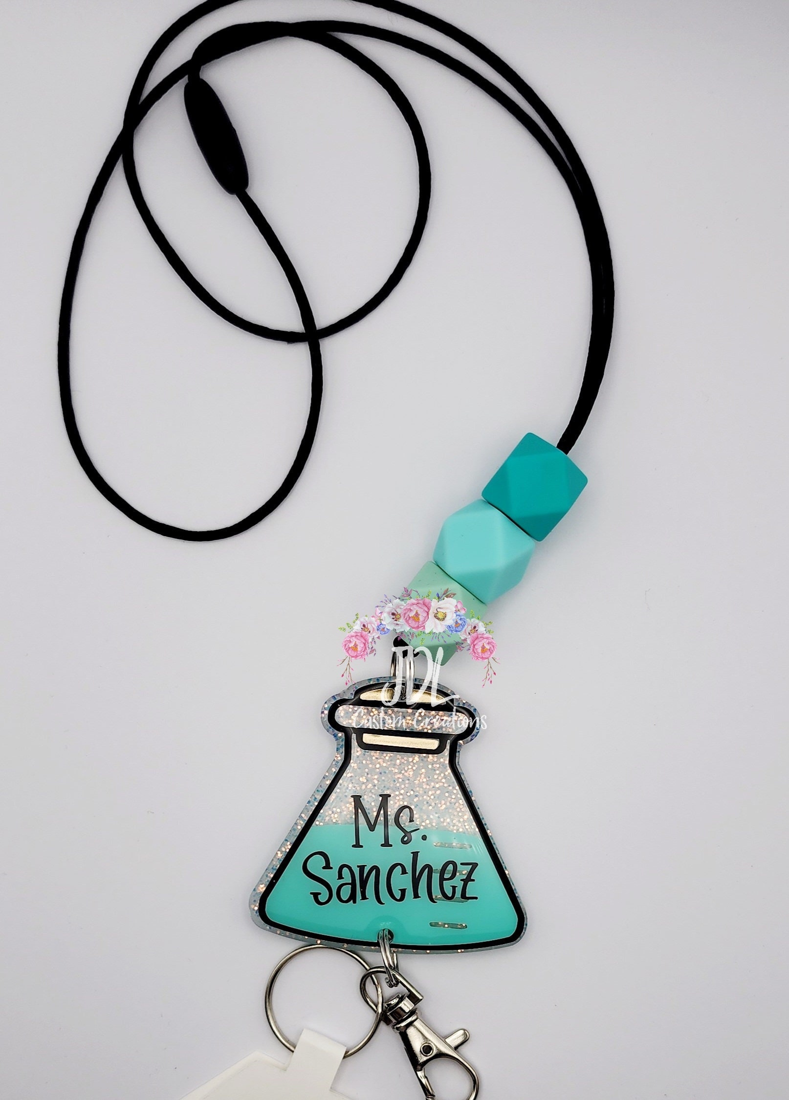 Science Lanyard - Beaker Lanyard - Cute Lanyard - Silicone Bead Lanyard - Personalized Lanyard - Teacher Gift - Teacher Appreciation