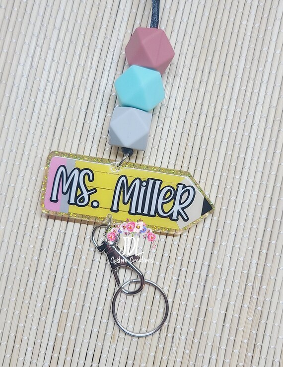 Teacher Lanyard Pencil Lanyard Trendy Lanyard Silicone Etsy