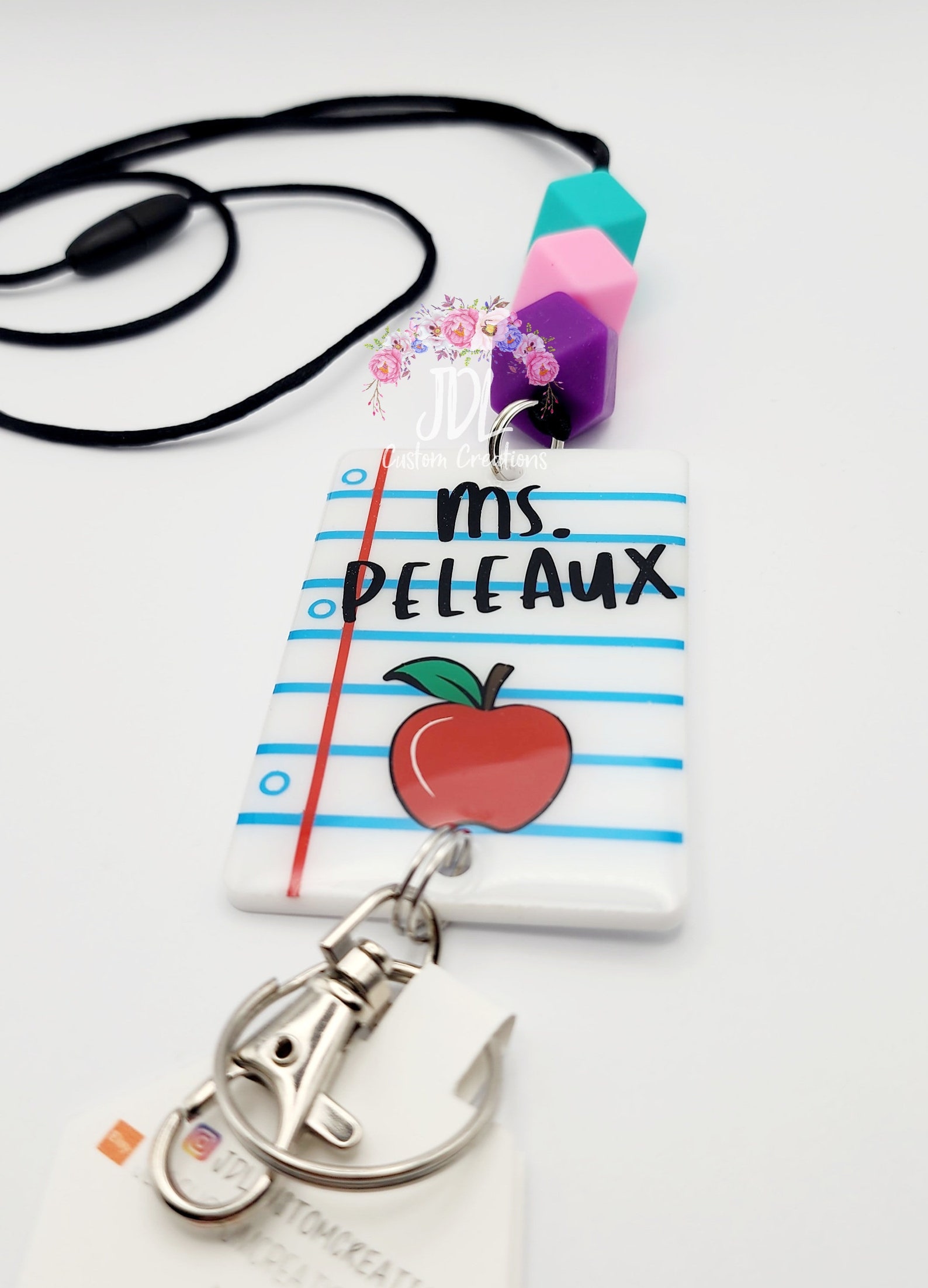Teacher Lanyard Notebook Paper Lanyard Trendy Lanyard Etsy
