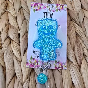 Gummy Candy Acrylic Badge Reel: Nurse Medical Fun Badge Blue