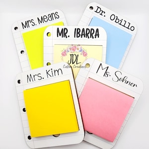 Notebook Paper Sticky Note Holder - Sticky Note Holder | Teacher Appreciation | Teacher Gifts | Gifts for Teachers | Note Holder