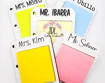 Notebook Paper Sticky Note Holder - Sticky Note Holder | Teacher Appreciation | Teacher Gifts | Gifts for Teachers | Note Holder