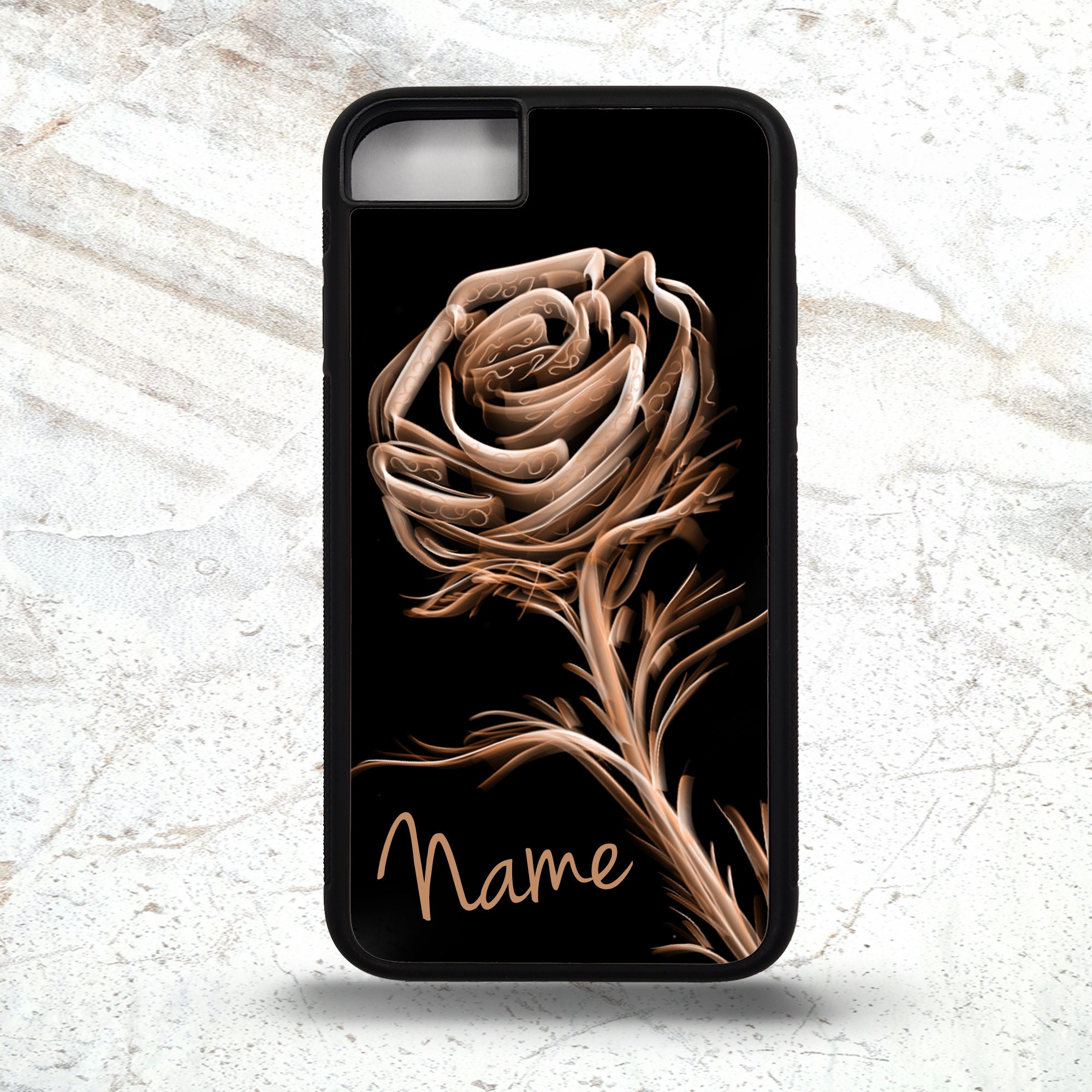 Gold Rose Flower Pretty Garden Floral Pattern Personalised Etsy