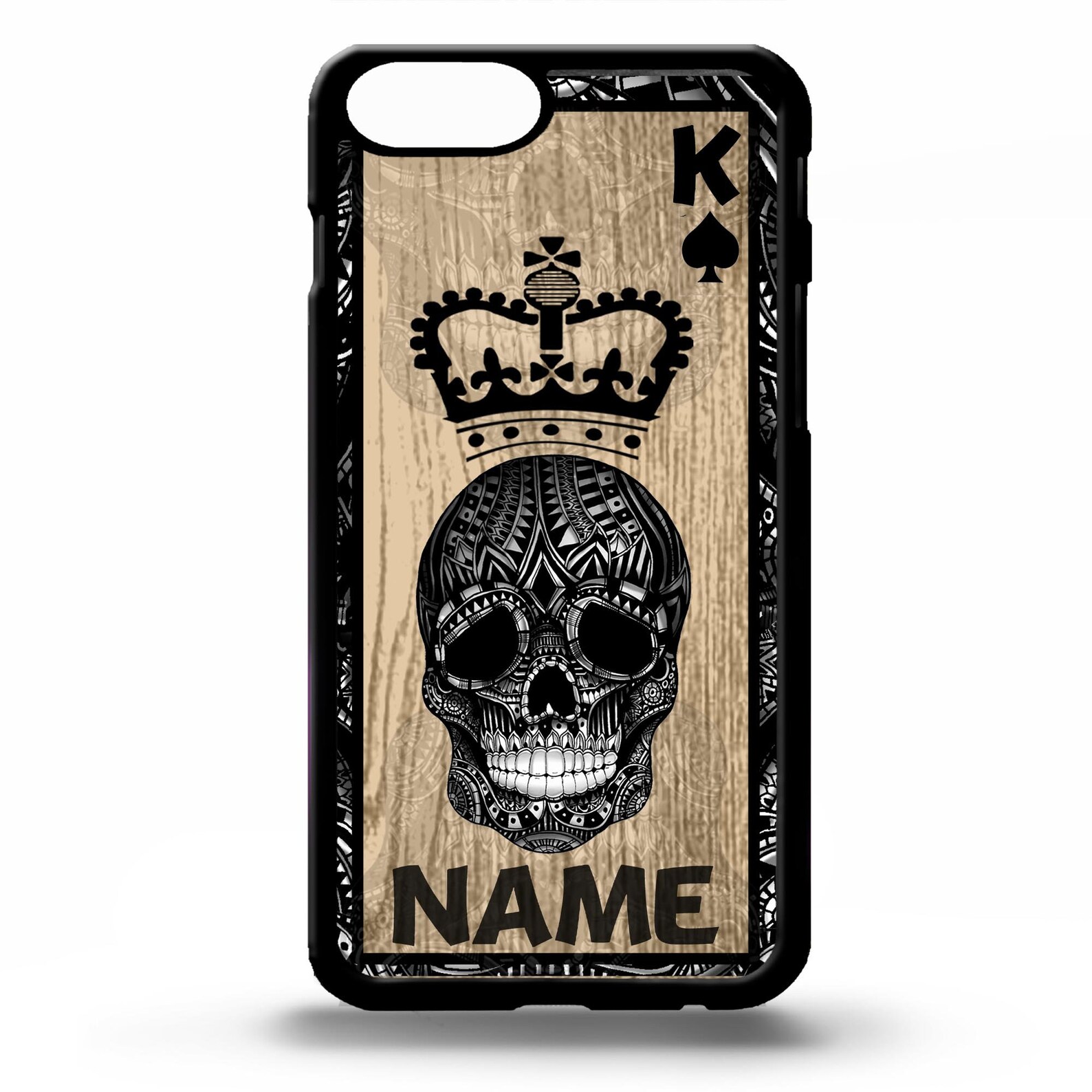 King of spades skull crown poker graphic personalised name Etsy