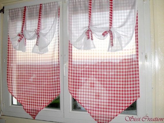 rideaux cuisine vichy rouge et blanc