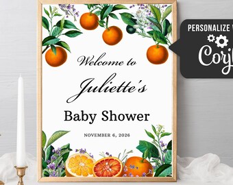 Citrus baby shower welcome sign Oranges baby shower decor, Lavender baby shower sign,  Girl or Boy Cutie baby shower decoration